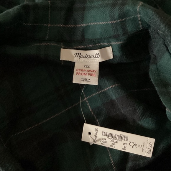 NWT Madewell Women’s Flannel Button Down - Picture 7 of 7